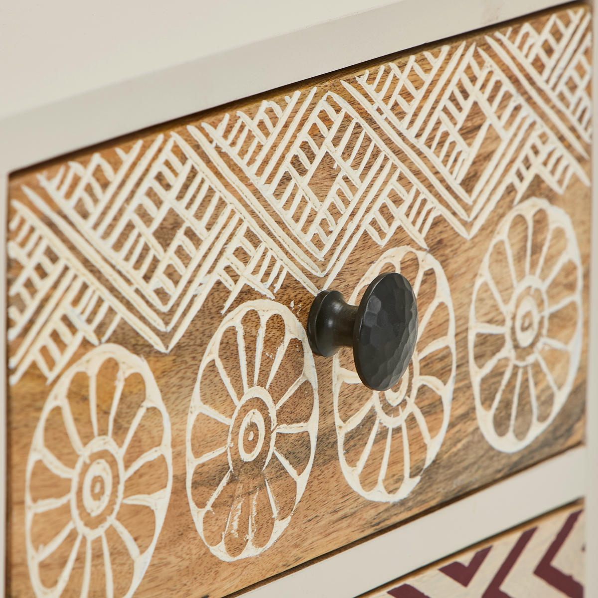 NACHTSCHRANK 40/55/35 cm Mangoholz vollmassiv  - Goldfarben/Schwarz, LIFESTYLE, Holz/Metall (40/55/35cm) - Landscape