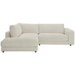 ECKSOFA in Cord Creme  224/265 cm  - Creme/Schwarz, Design, Kunststoff/Textil (224/265cm) - Hom`in