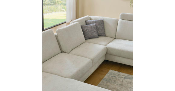 WOHNLANDSCHAFT Dieter Knoll Greige Chenille  - Greige/Schwarz, Design, Textil/Metall (175/349/235cm) - Dieter Knoll