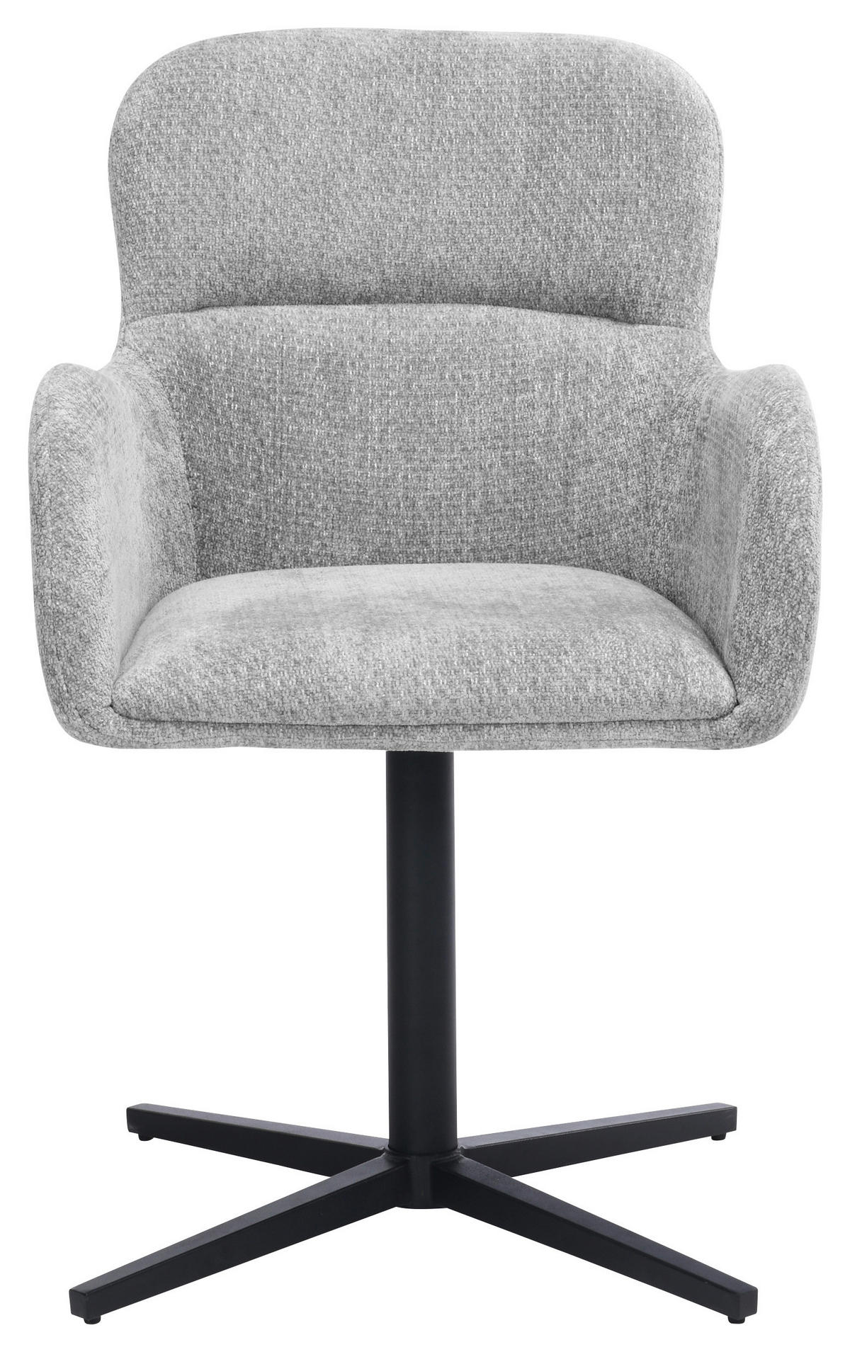 ARMLEHNSTUHL  in Eisen Chenille  - Schwarz/Grau, MODERN, Holz/Textil (57/85/63cm) - Livetastic