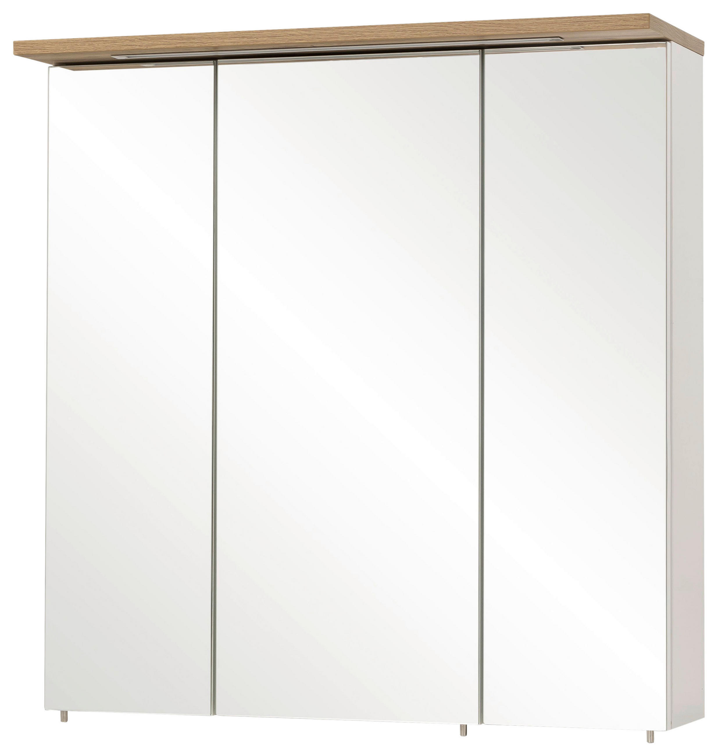 Stylife Spiegelschrank Jelda Weiß, Eiche 70.4x72.3x23.7 cm
