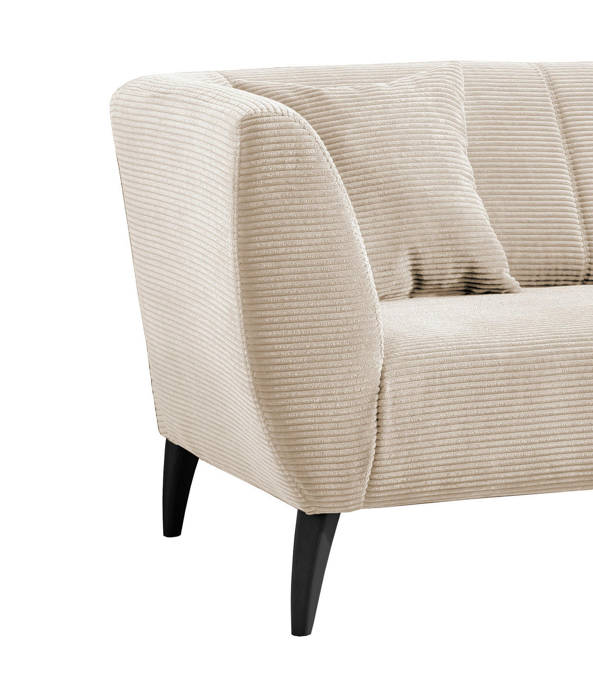 2-SITZER-SOFA Cord Beige  - Beige/Schwarz, MODERN, Holz/Textil (172/83/88cm) - MID.YOU