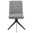 STUHL Webstoff Schwarz, Grau  - Schwarz/Grau, Design, Textil/Metall (46,5/87/64cm) - Voleo