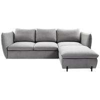 ECKSOFA Grau  - Schwarz/Grau, MODERN, Textil/Metall (262/178cm) - MID.YOU