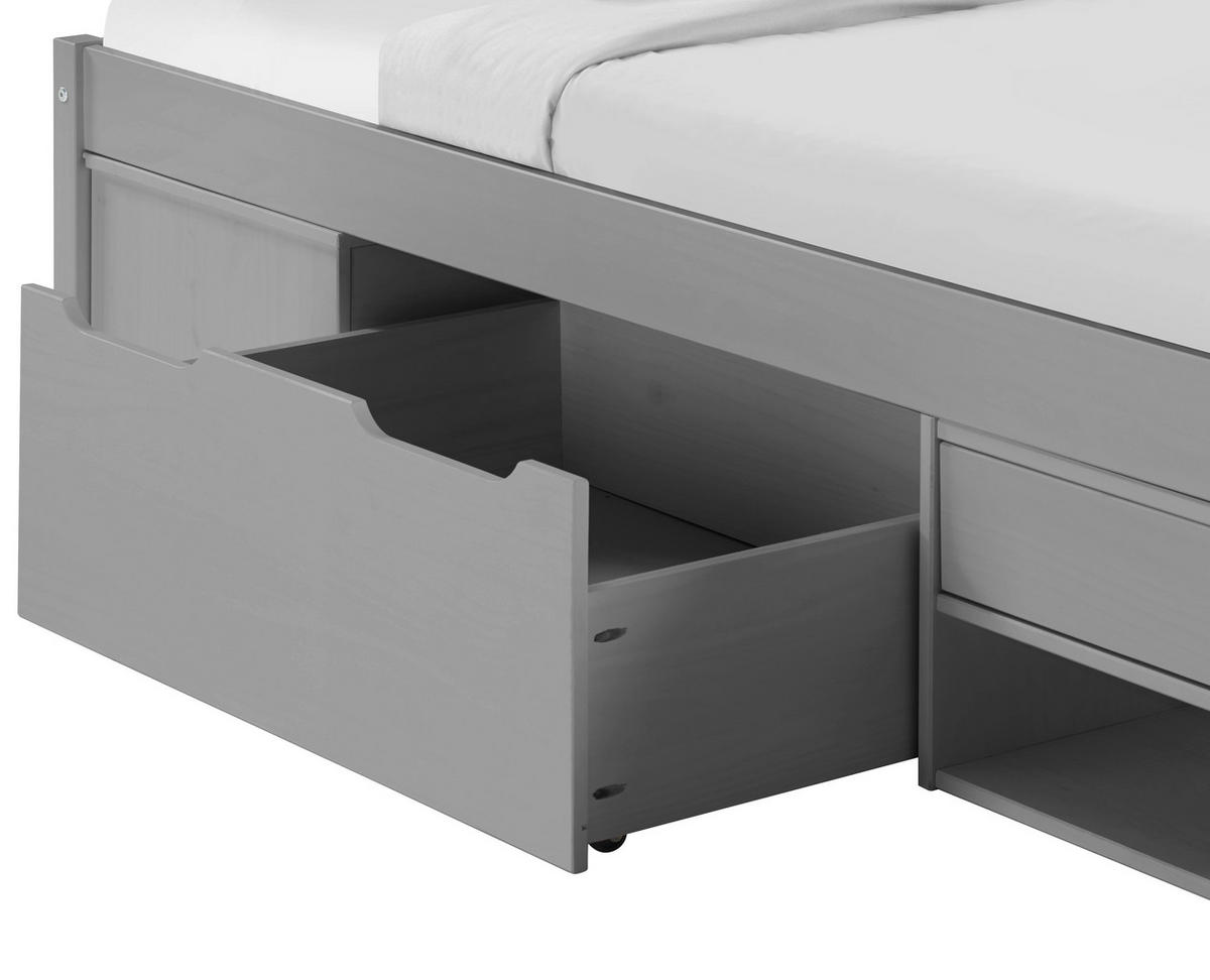 STAURAUMBETT 90/200 cm  in Grau  - Naturfarben/Grau, MODERN, Holz/Holzwerkstoff (90/200cm) - MID.YOU