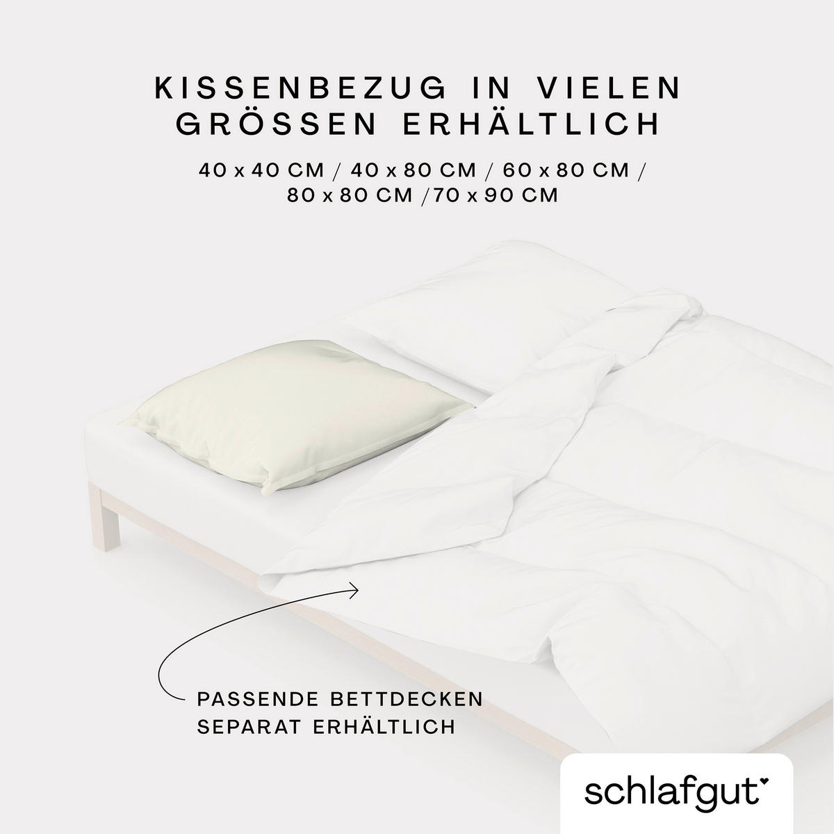 KOPFKISSENBEZUG WOVEN SATIN 40/80 cm  - Hellgelb, Basics, Textil (40/80cm) - Schlafgut