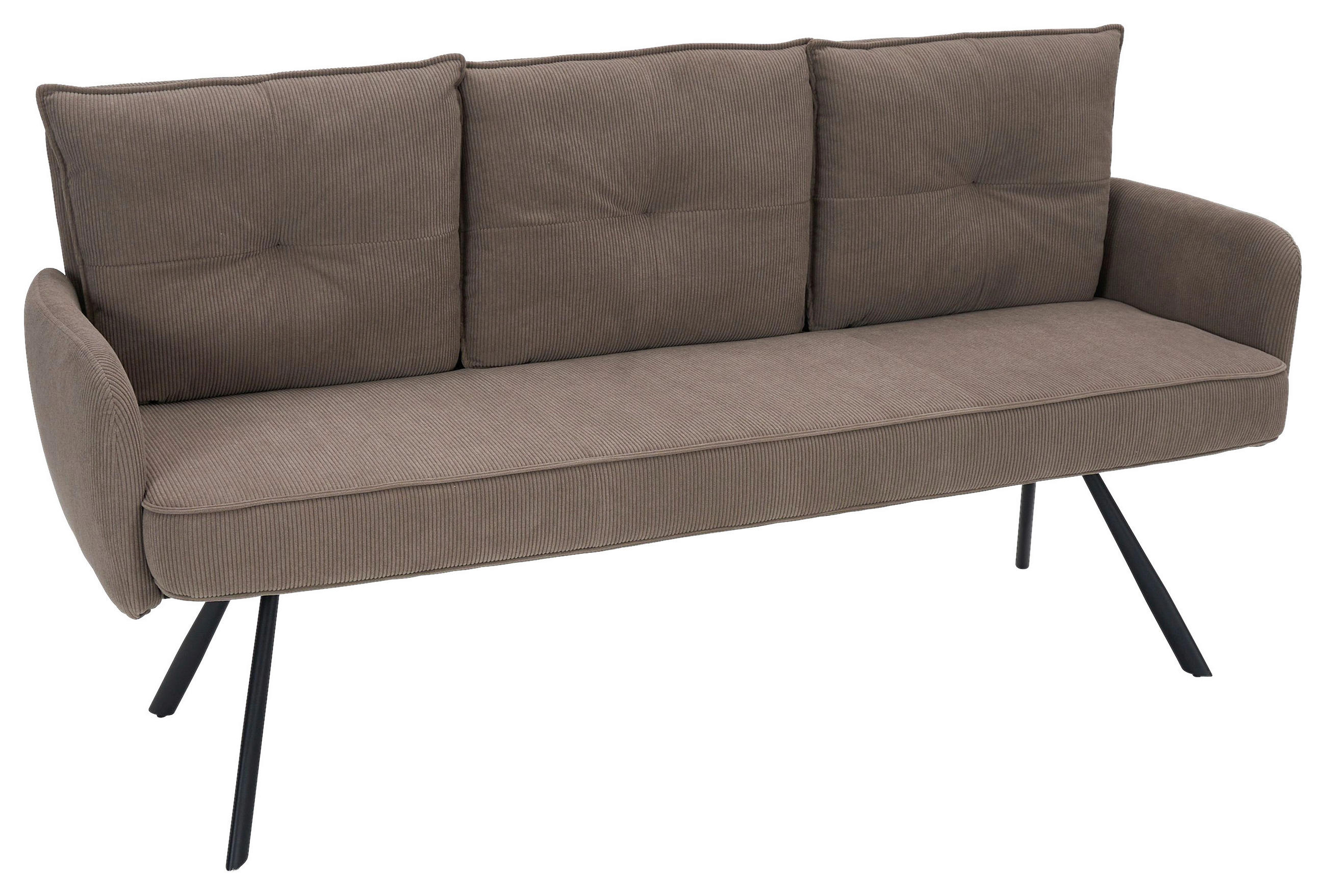 SITZBANK 180/93/67 cm Cord Braun Metall  - Schwarz/Braun, Design, Textil/Metall (180/93/67cm) - Novel