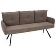 SITZBANK 180/93/67 cm Cord Braun Metall  - Schwarz/Braun, Design, Textil/Metall (180/93/67cm) - Novel