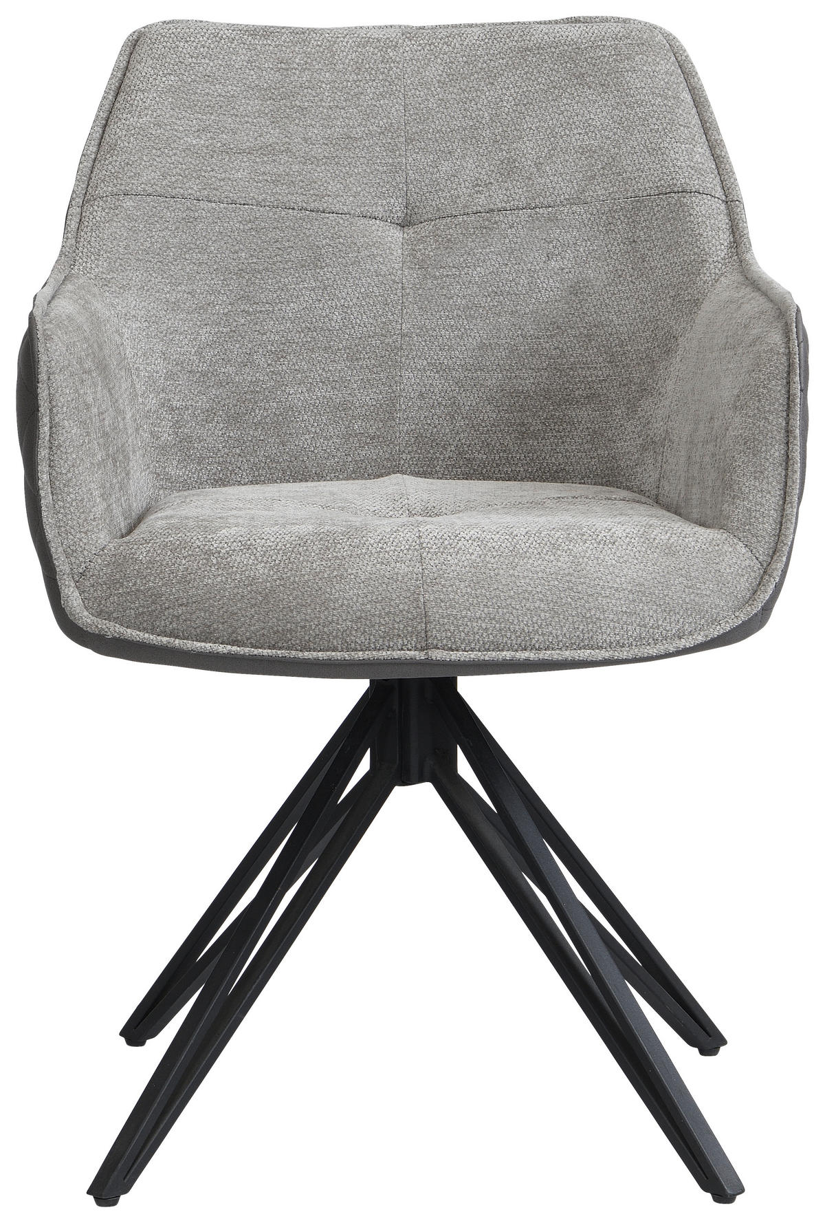 STOLICA S NASLONOM ZA RUKE  siva, crna, tamno siva  metal, tekstil      - siva/tamno siva, Moderno, metal/tekstil (57/82/61cm) - Livetastic