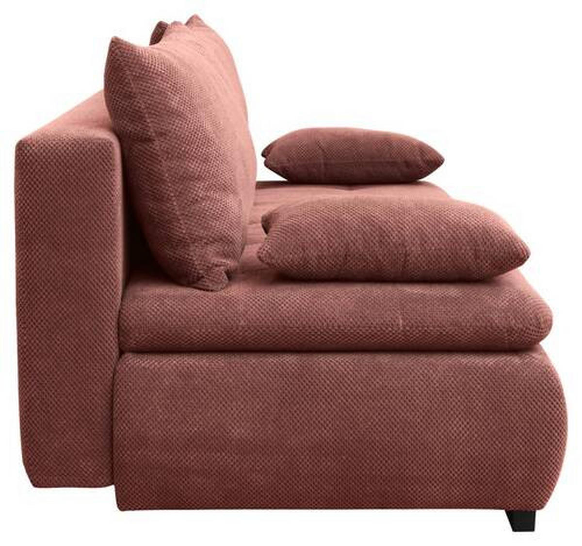 SCHLAFSOFA in Webstoff, Plüsch Rotbraun  - Rotbraun/Schwarz, Konventionell, Textil (203/72-96/98cm) - Novel