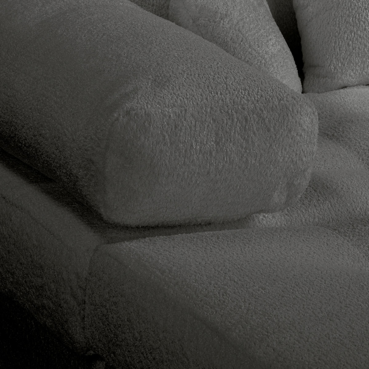 ECKSOFA Naomi in Chenille Anthrazit Rückenkissen  243/284 cm  - Anthrazit/Schwarz, Design, Kunststoff/Textil (243/284cm) - P & B
