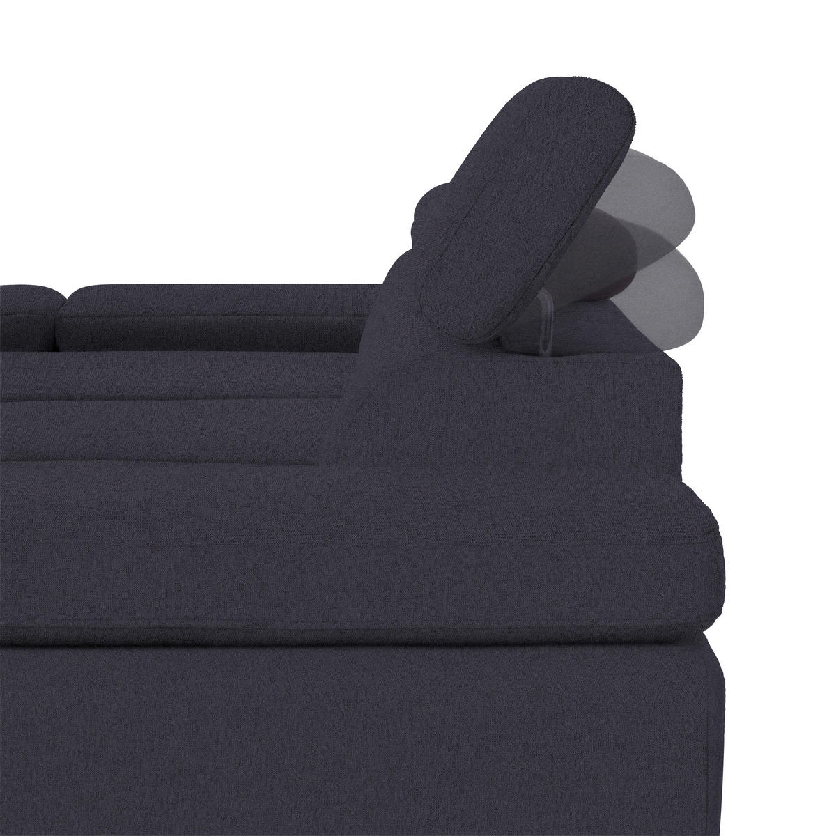 HÖRNSOFFA i vävt tyg mörkblå  - svart/mörkblå, Modern, metall/textil (93/90/277cm) - MID.YOU