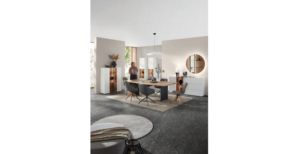 ESSTISCH Eichefarben rechteckig   - Eichefarben/Anthrazit, Natur, Holz (190/95/76cm) - Valnatura