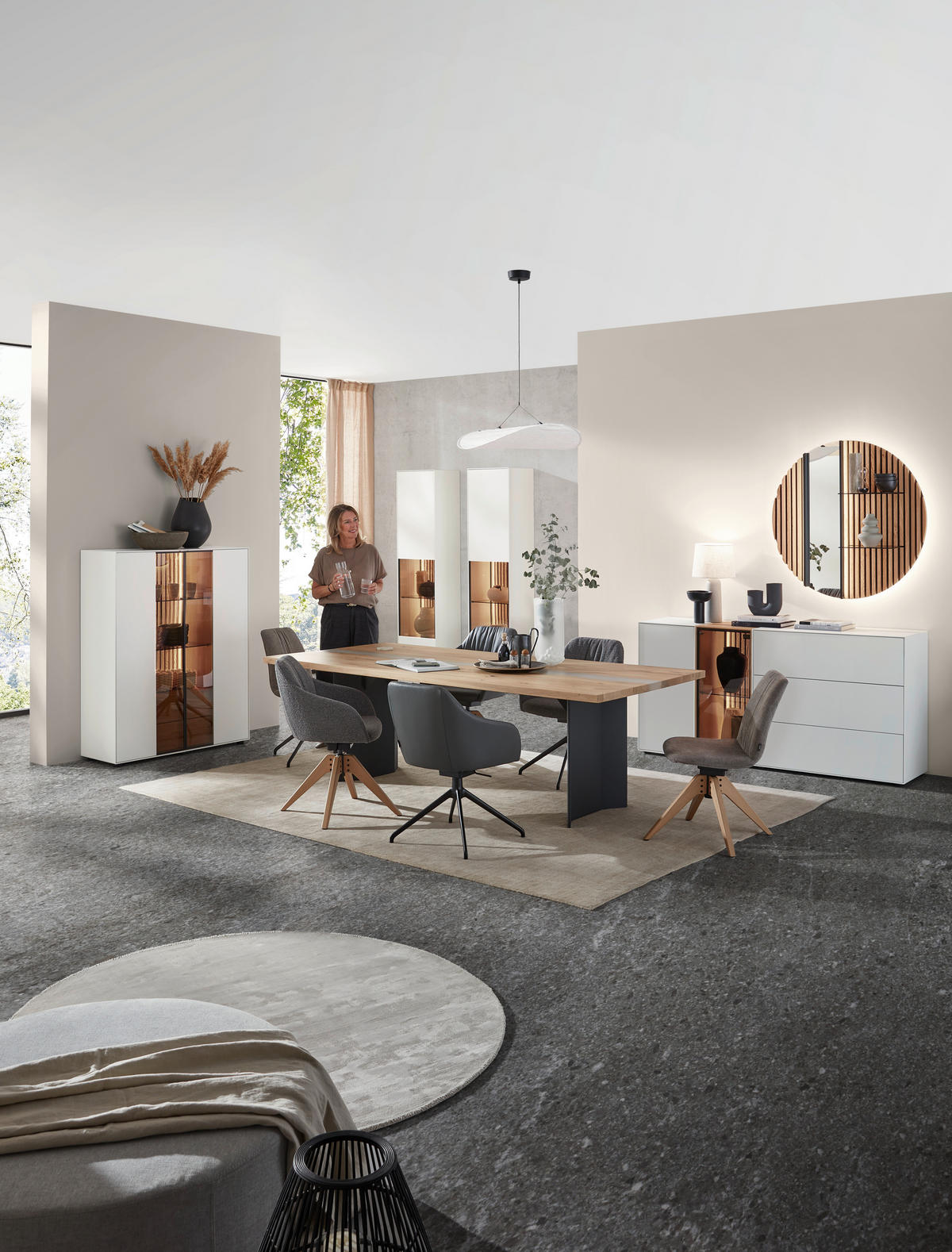 ESSTISCH - Eichefarben/Anthrazit, Natur, Holz (190/95/76cm) - Valnatura