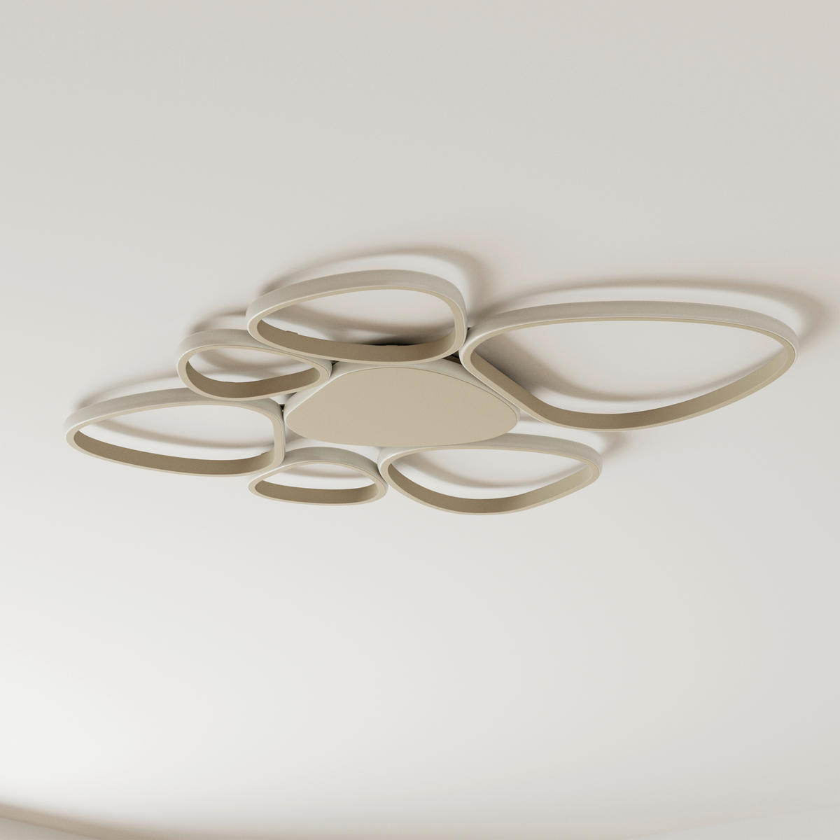 LED-DECKENLEUCHTE Acrux 89,5/79/4 cm  - Sandfarben, Design, Kunststoff/Metall (89,5/79/4cm) - Novel