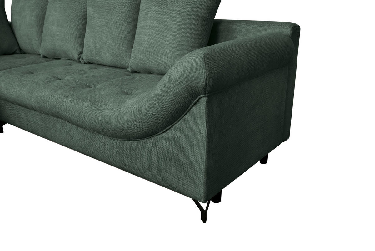 CloseUp von Carryhome ECKSOFA Dunkelgrün Struktur.
