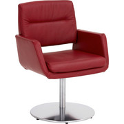 NASLANJAČ, kovina, usnje nerjaveče jeklo, rdeča - rdeča/nerjaveče jeklo, Design, kovina/usnje (64/88/64cm) - Moderano