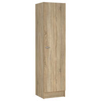 DREHTÜRENSCHRANK 49,2/200/47,1 cm 1-türig Eichefarben  - Eichefarben/Silberfarben, Basics, Holzwerkstoff/Metall (49,2/200/47,1cm) - MID.YOU
