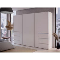 SCHWEBETÜRENSCHRANK 270/200/61 cm 3 Tür(en)-türig Weiß  - Alufarben/Weiß, KONVENTIONELL, Holzwerkstoff/Metall (270/200/61cm) - Carryhome