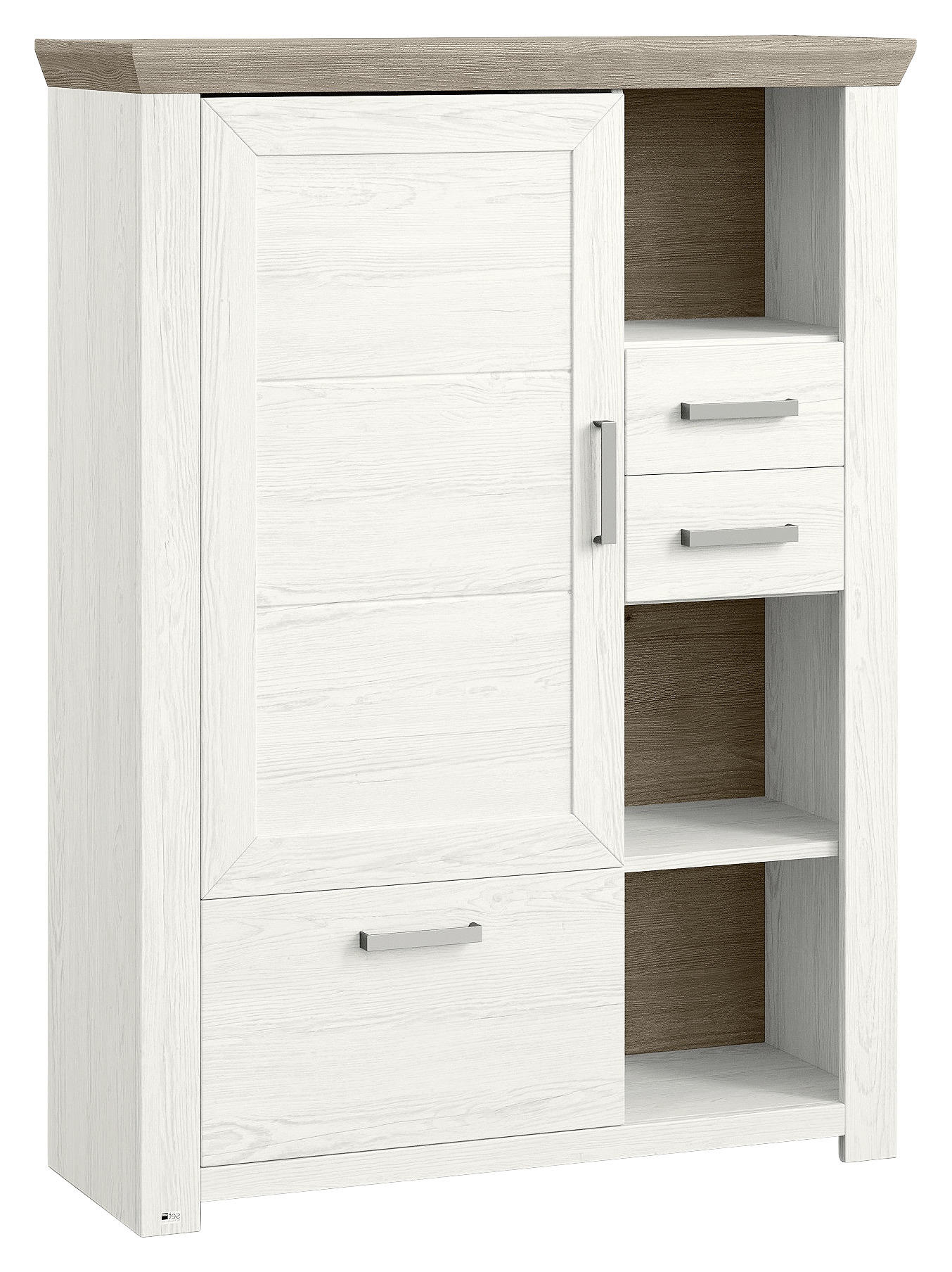 HIGHBOARD  in 104,5/142,6/42,2 cm  - Eichefarben/Weiß, Design, Holzwerkstoff/Metall (104,5/142,6/42,2cm) - SetOne by Musterring