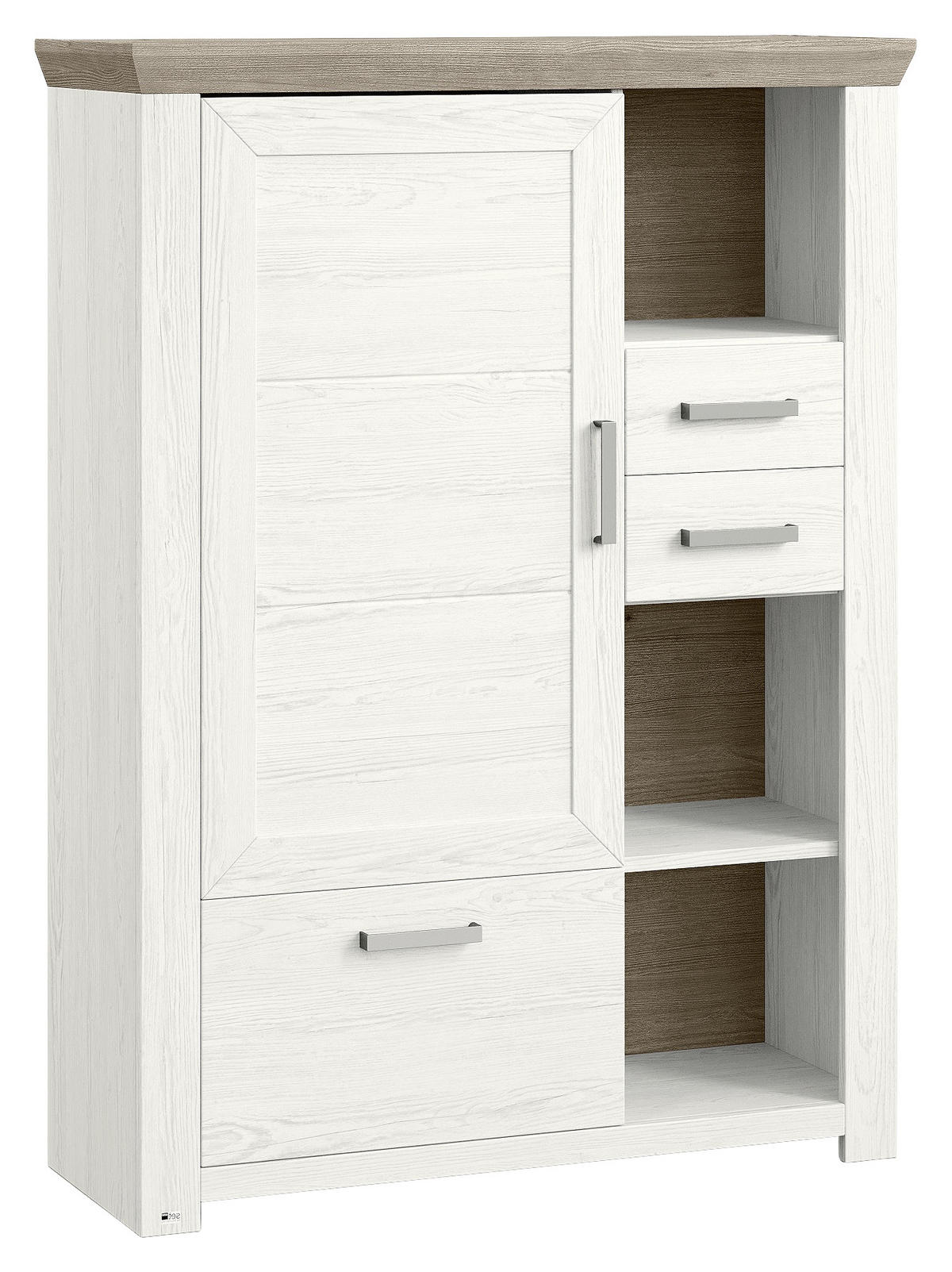 HIGHBOARD  in 104,5/142,6/42,2 cm  - Eichefarben/Weiß, Design, Holzwerkstoff/Metall (104,5/142,6/42,2cm) - SetOne by Musterring