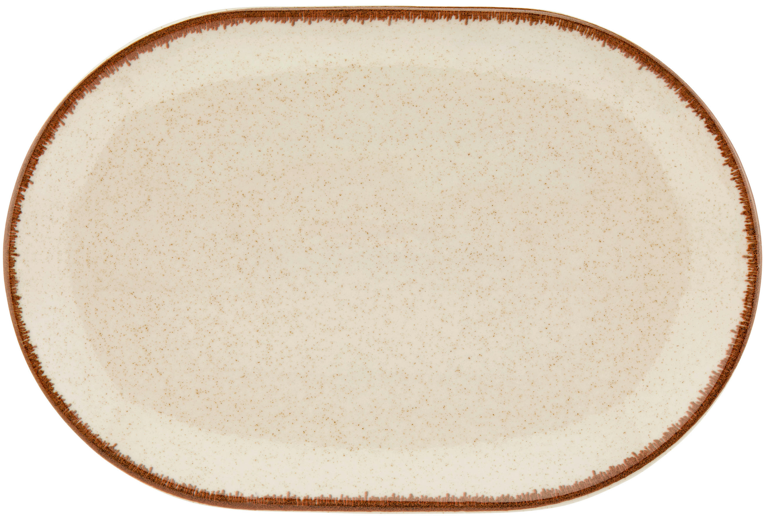 Servierplatte Porzellan Sonora 22x32 Cm Beige, Oval