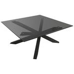 COUCHTISCH Rauchglas 90/90/38 cm quadratisch Grau, Schwarz  - Schwarz/Grau, Design, Glas/Metall (90/90/38cm) - Carryhome