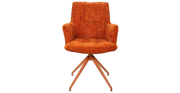 ARMLEHNSTUHL in Eisen Chenille - Orange, LIFESTYLE, Textil/Metall (59,5/90,5/62,5cm) - Novel