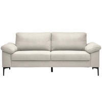 2,5-SITZER in Flachgewebe Naturfarben, Beige  - Beige/Schwarz, Design, Textil/Metall (206/86/97cm) - Pure Home Lifestyle