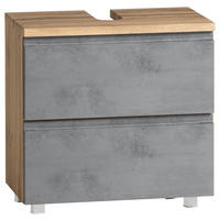 WASCHBECKENUNTERSCHRANK 60/56/35 cm  - Eiche Wotan/Hellgrau, Modern, Holzwerkstoff (60/56/35cm) - Held