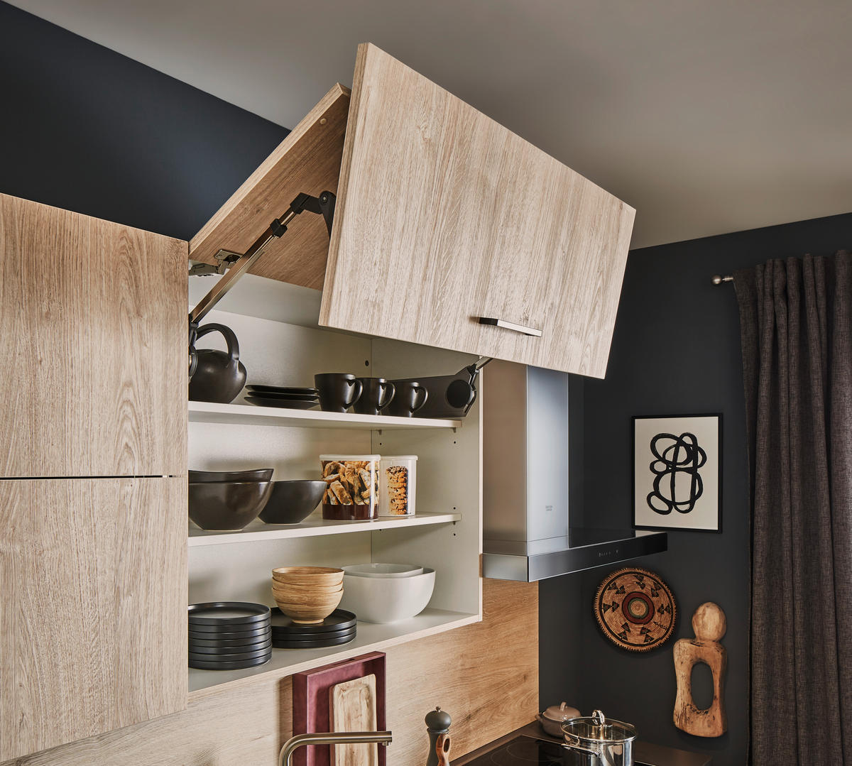 EINBAUKÜCHE NATHAN  - Eichefarben, Design, Holzwerkstoff - Celina