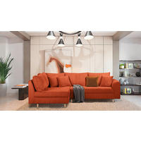 ECKSOFA Ariella Rostfarben Cord  - Rostfarben/Naturfarben, Design, Holz/Textil (161/231cm) - Livetastic