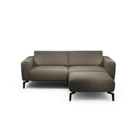 2,5-Sitzer inkl. Hocker Cosy Chenille Braun  - Schwarz/Braun, Design, Textil/Metall (220/86/86-94cm) - SENSOO