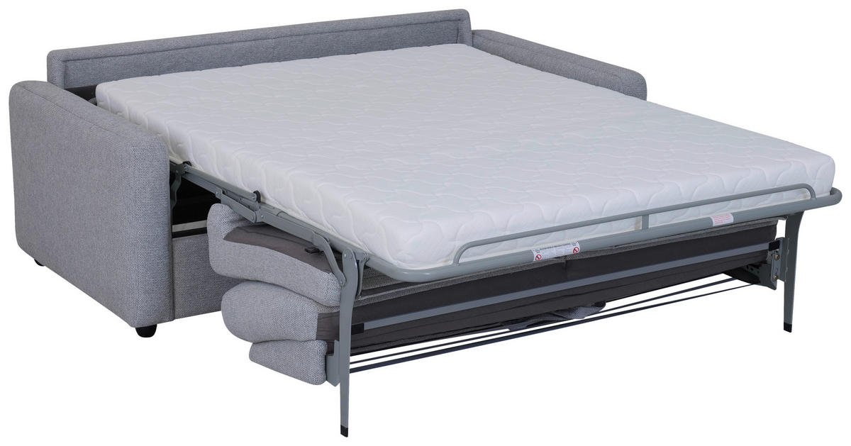 SCHLAFSOFA Webstoff Grau  - Schwarz/Grau, KONVENTIONELL, Kunststoff/Textil (191/90/100cm) - Livetastic