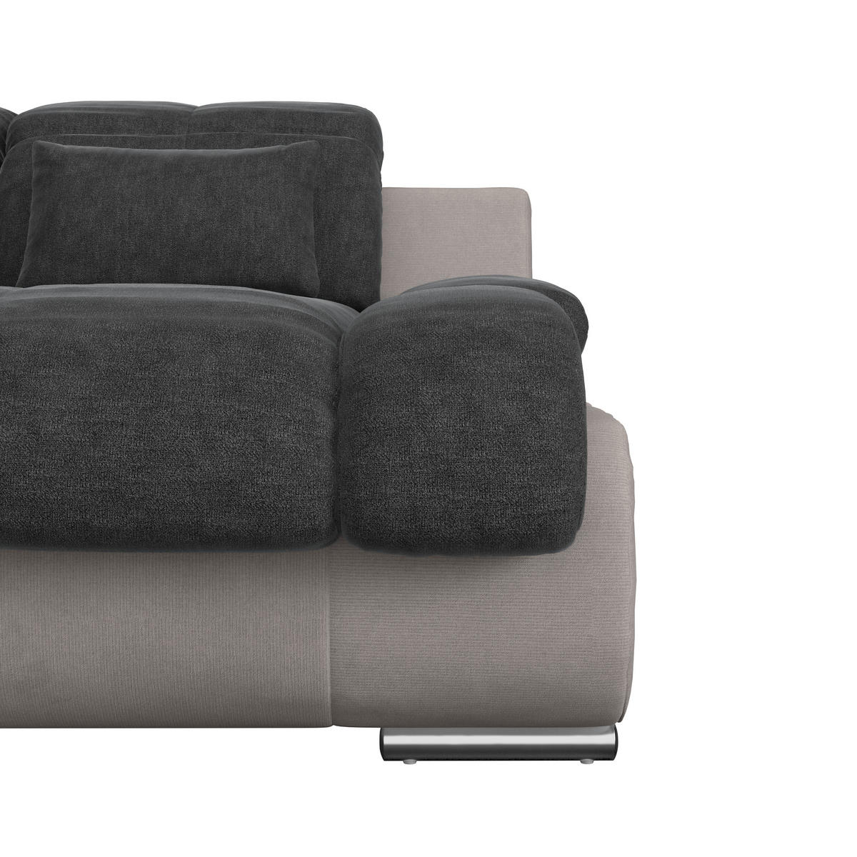 WOHNLANDSCHAFT in Webstoff Anthrazit, Grau  - Chromfarben/Anthrazit, Modern, Textil/Metall (228/345/184cm) - MID.YOU