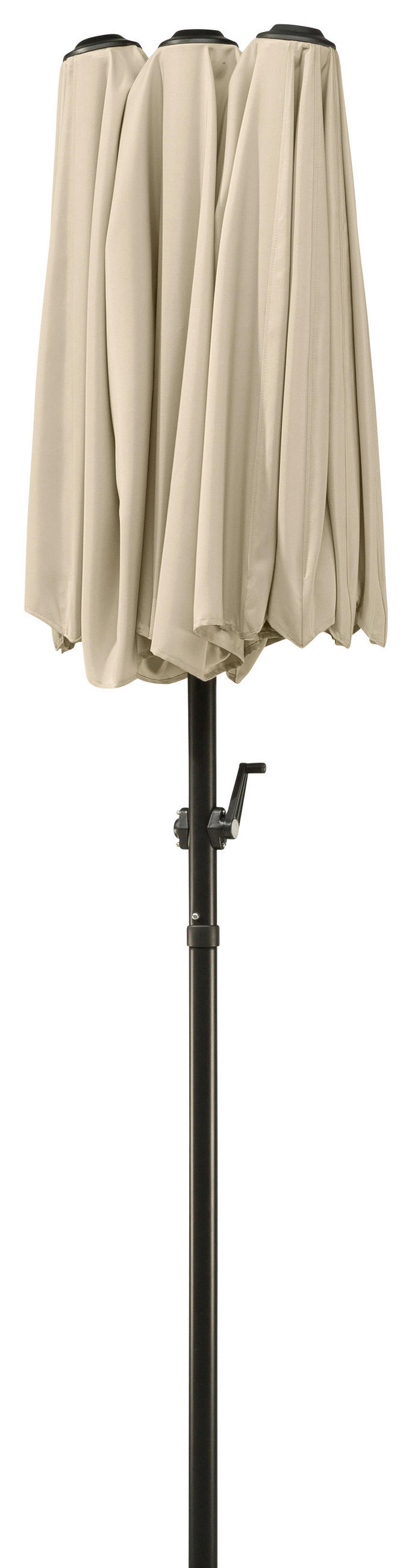 DOPPELSONNENSCHIRM 300 cm Naturfarben  - Anthrazit/Naturfarben, Basics, Textil/Metall (300/220/150cm) - Schneider