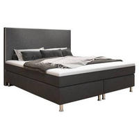 BOXSPRINGBETT 180/200 cm  in Anthrazit  - Anthrazit/Silberfarben, KONVENTIONELL, Textil/Metall (180/200cm) - MID.YOU
