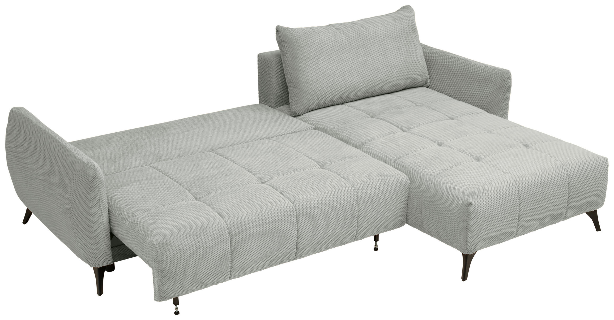 HÖRNSOFFA i struktur, plysch ljusgrå  - ljusgrå/svart, Design, metall/textil (287/197cm) - Livetastic