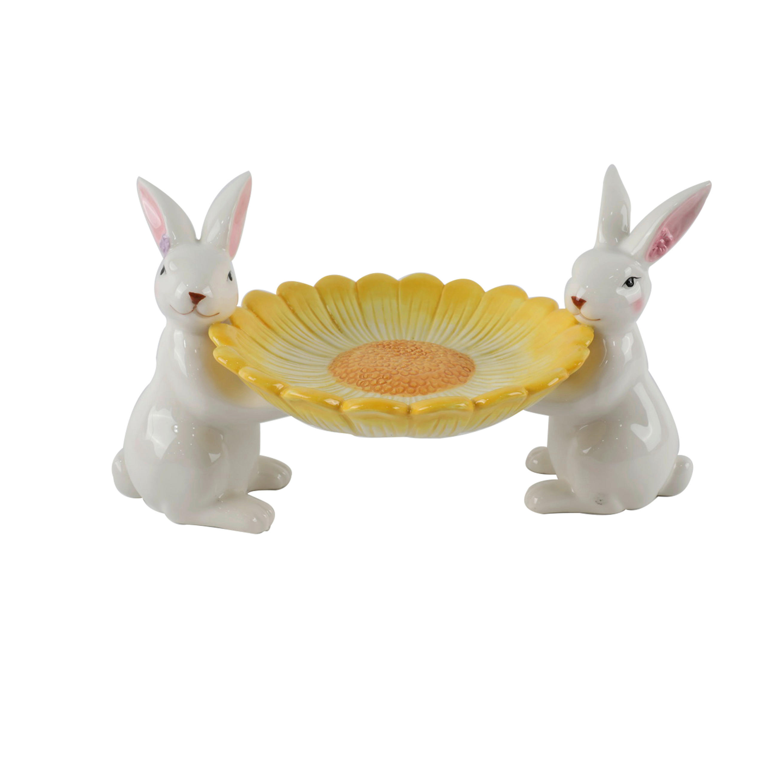 Platou Paște - roz aprins/galben, Lifestyle, ceramică (25,5/15/13,5cm)