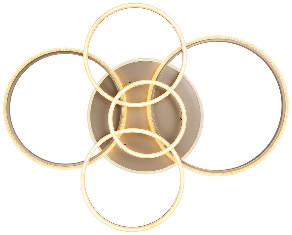LED-DECKENLEUCHTE Lorelei 110/88/12 cm   - Klar/Champagner, Design, Kunststoff/Metall (110/88/12cm) - Globo