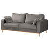 3-SITZER-SOFA in Mikrofaser Grau  - Wengefarben/Grau, Design, Holz/Textil (193/86/87cm) - Livetastic