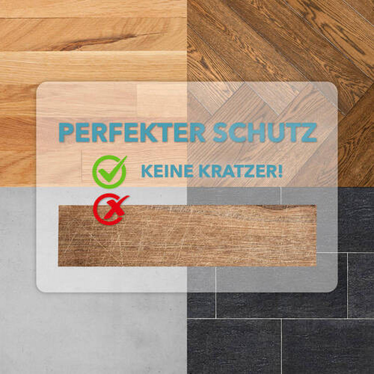 BODENSCHUTZMATTE - Transparent, Basics, Kunststoff (75/120cm) - Homeware