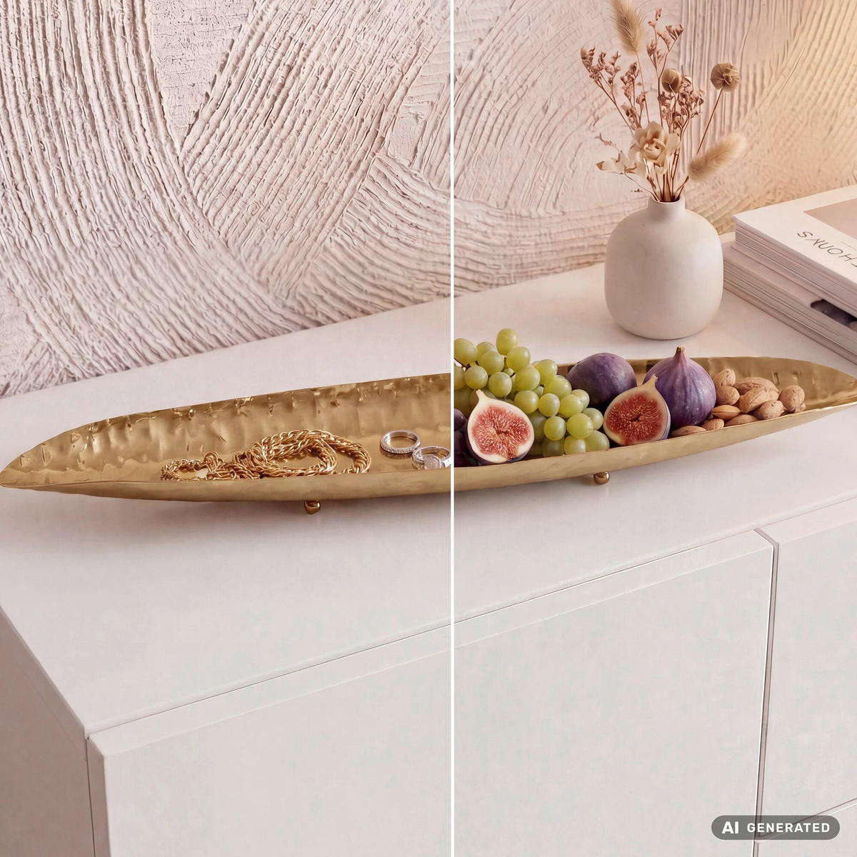 DEKOSCHALE - Goldfarben, Design, Metall (65,5/5/15cm) - Livetastic