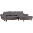 ECKSOFA in Webstoff Grau  - Eichefarben/Grau, Design, Holz/Textil (282/175cm) - Carryhome