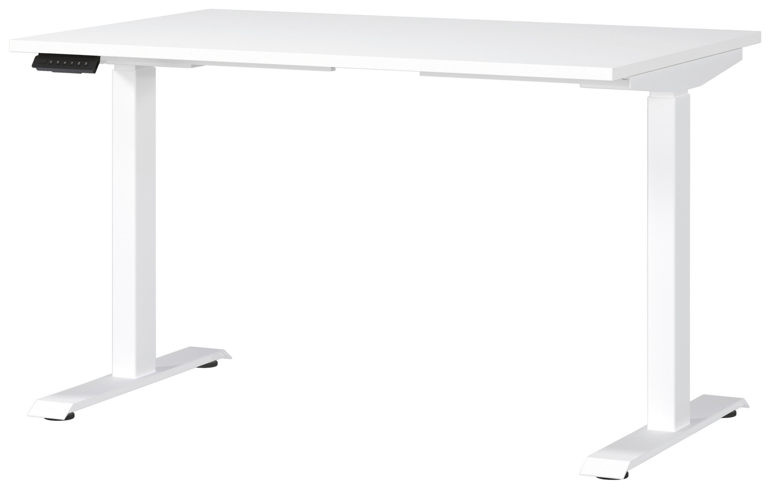 SCHREIBTISCH 120/80/72-118 cm Weiß elektrisch höhenverstellbar  - Weiß, MODERN, Holzwerkstoff/Metall (120/80/72-118cm) - Novel