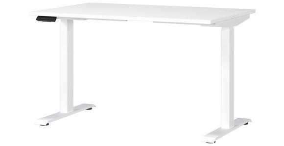 SCHREIBTISCH 120/80/72-118 cm Weiß elektrisch höhenverstellbar  - Weiß, MODERN, Holzwerkstoff/Metall (120/80/72-118cm) - Novel