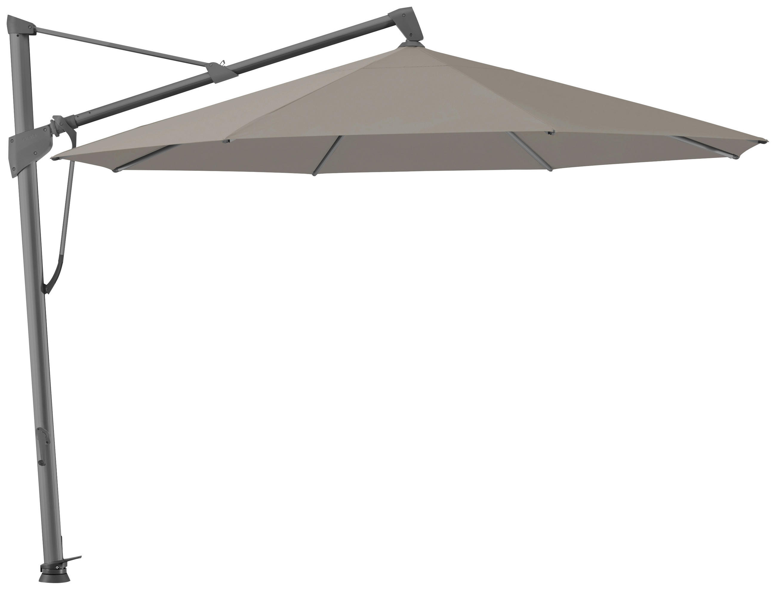 AMPELSCHIRM 350x350 cm Taupe  - Taupe/Anthrazit, KONVENTIONELL, Textil/Metall (350/350cm) - Glatz