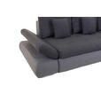 ECKSOFA in Webstoff Anthrazit, Blau  302/187 cm  - Chromfarben/Blau, Design, Kunststoff/Textil (302/187cm) - Carryhome