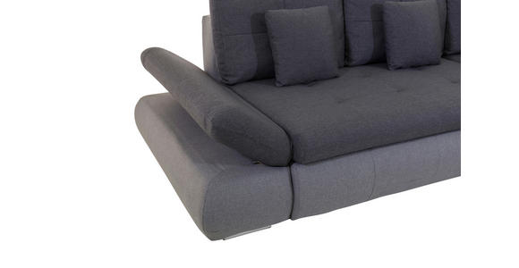 ECKSOFA in Webstoff Anthrazit, Blau  302/187 cm  - Chromfarben/Blau, Design, Kunststoff/Textil (302/187cm) - Carryhome