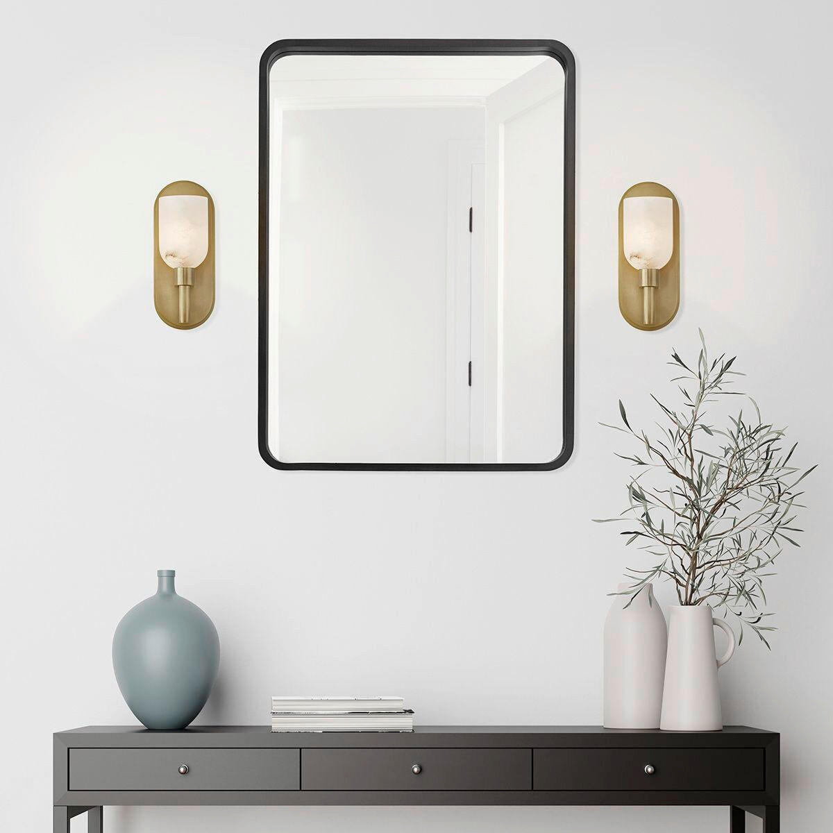 WANDLEUCHTE   - Messingfarben, KONVENTIONELL, Glas/Metall (22,9/9,2/13,7cm) - Elstead Lighting